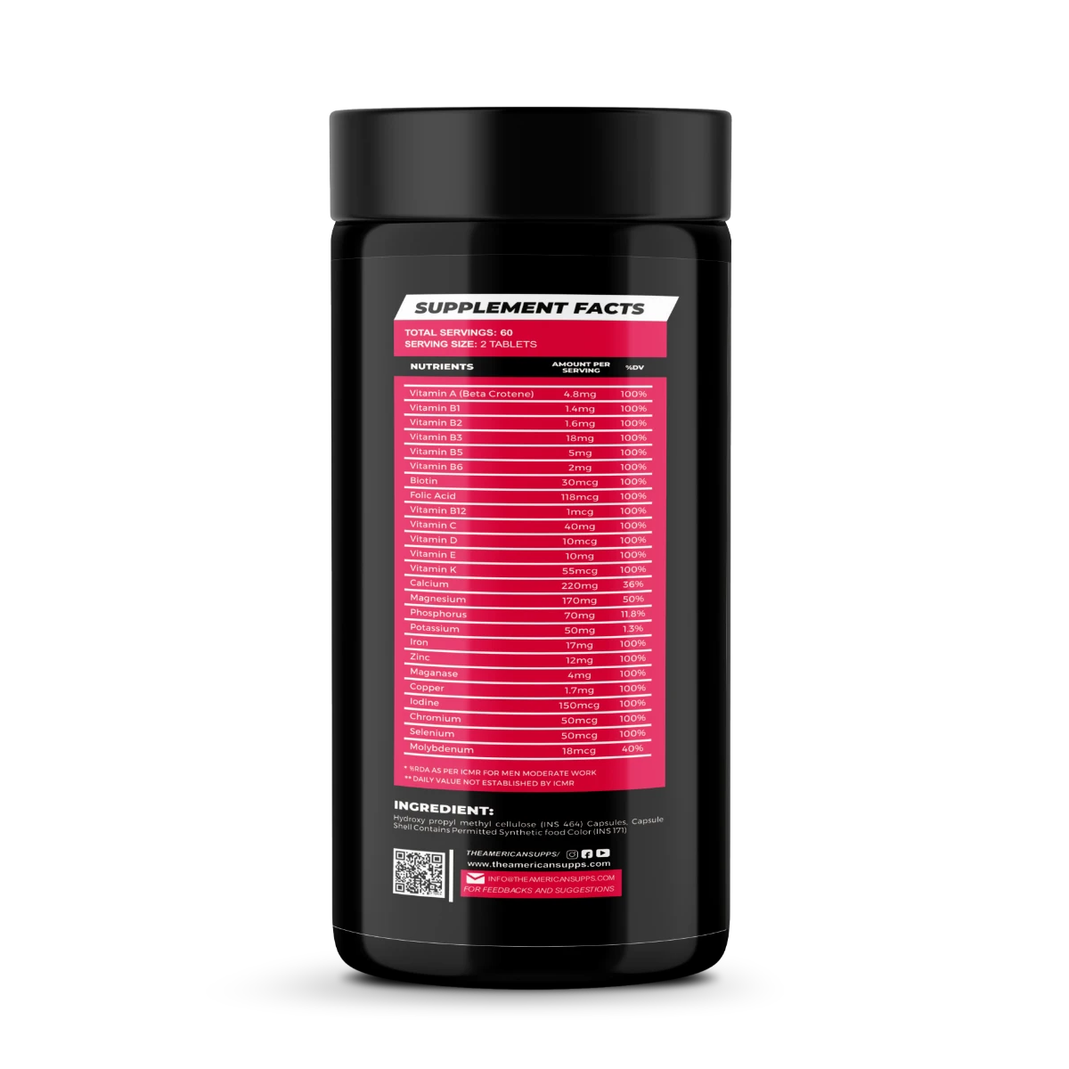 American Supps VITASUPP Multivitamin | Healthy Ageing, Immune & Heart Health Support | 120 Tablets - Image 3